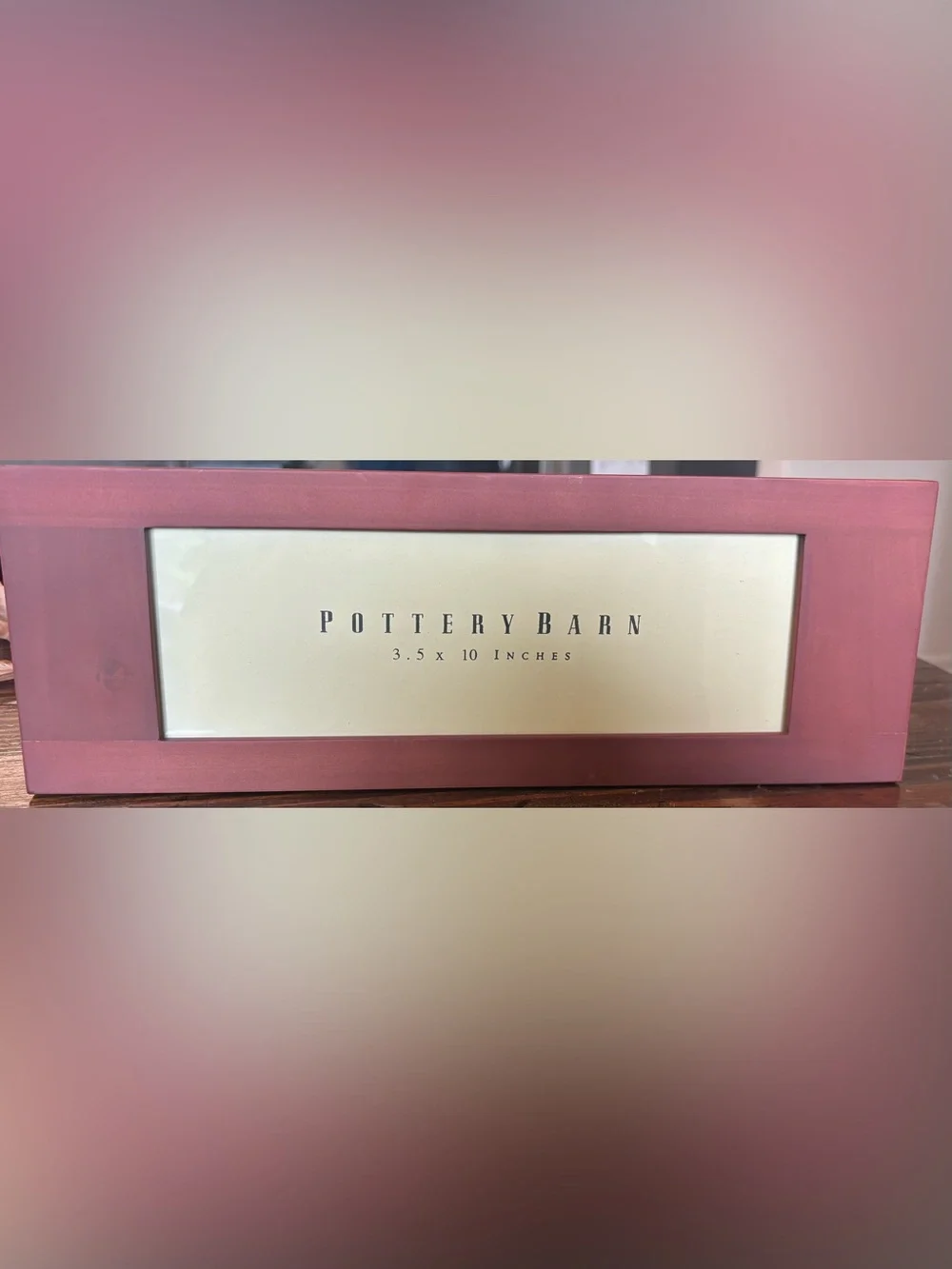 NWOT- POTTERY BARN WOODEN PICTURE FRAME 3.5” X 10”